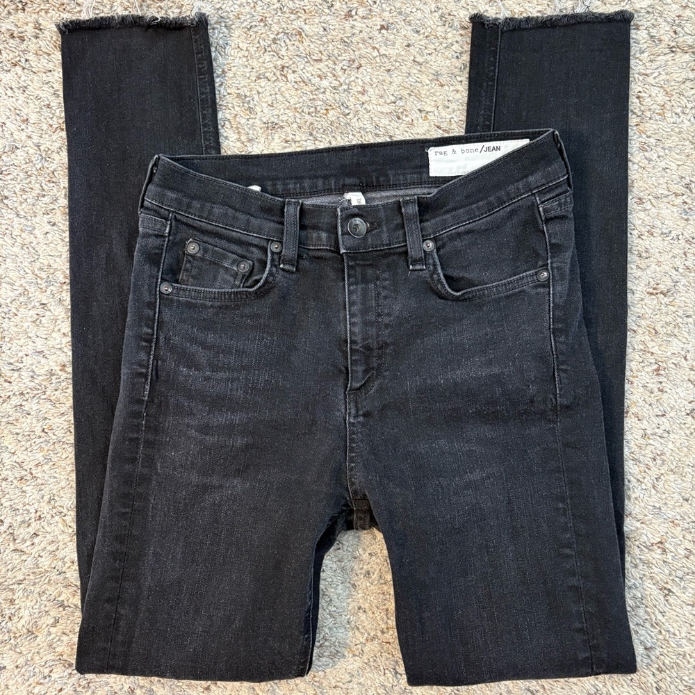 Rag & Bone Modele Worn Black Color Skinny Jeans Waist 26 EUC